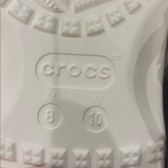 CROCS White Clogs with Floral Cutouts - Picture 8 of 8